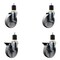Service Caster 5'' Semi Steel Wheel Swivel 1-7/8'' Expanding Stem Caster Set 2 Brakes, 4PK SCC-EX20S515-SSR-2-PLB-2-178 - alternate 1